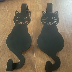Black Cat Shaped Over-the-Door Hooks